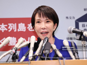 高市早苗考慮修改「無核三原則」。（法新社資料圖片）