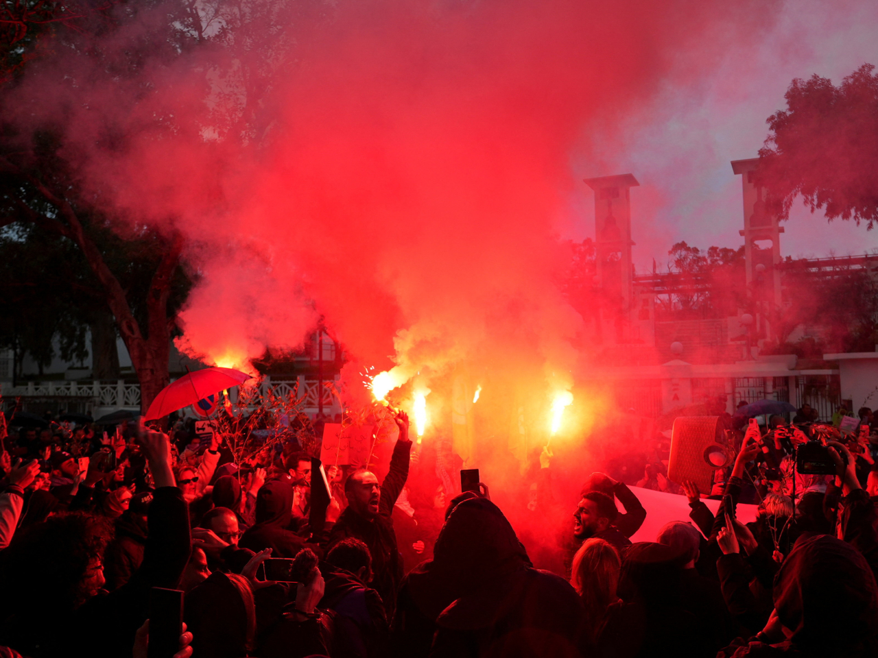 Protesters shouted slogans similar to the ones from the Arab Spring uprising that toppled longtime ruler Zine El Abidine Ben Ali in 2011. Photo: Reuters.