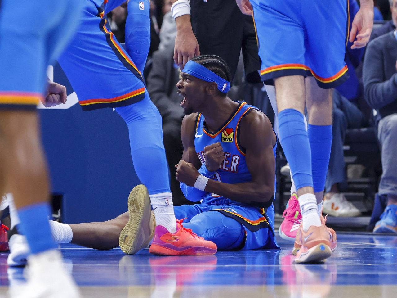Shai Gilgeous-Alexander led all scorers after playing in just three quarters against Portland. Photo: Reuters