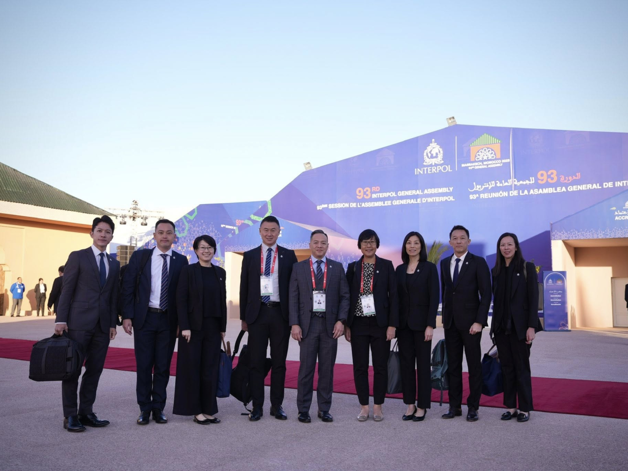 周一鳴率領香港代表團，隨同國家代表團出席在摩洛哥馬拉喀什舉行的第93屆國際刑警組織全體大會。（警方社交專頁圖片）