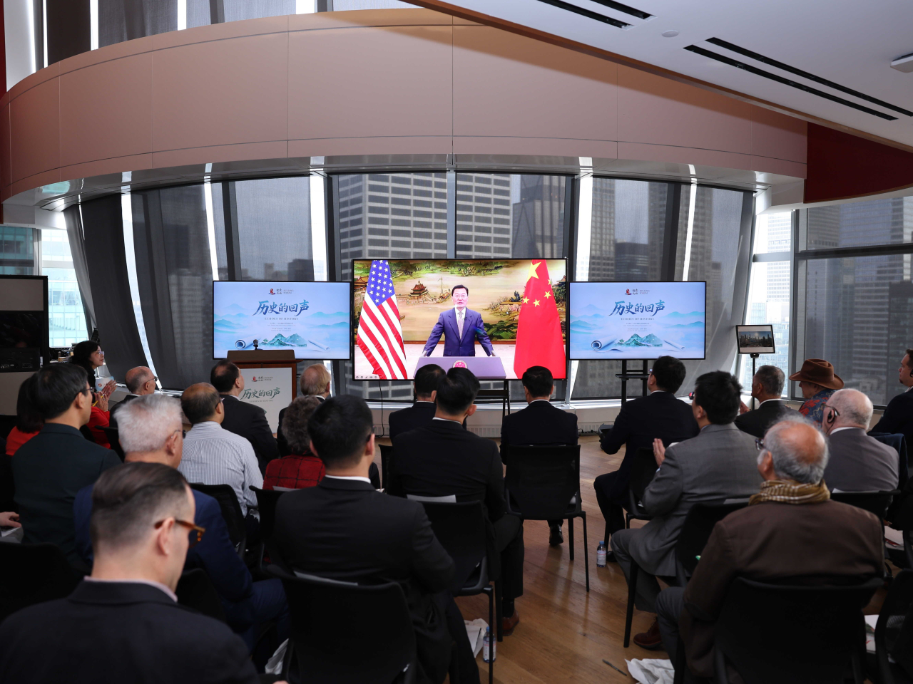 謝鋒在2025鼓嶺論壇上強調，要踐行共贏，將合作清單越拉越長。（中國駐美國大使館網站圖片）