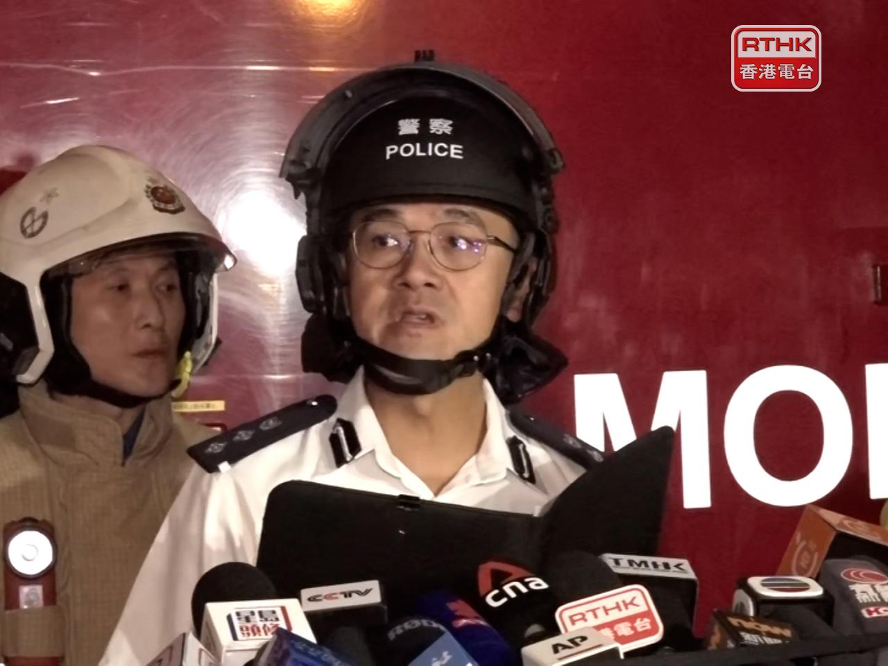 江永祥表示，如果有任何市民懷疑朋友或親友在今次火警中失蹤或失去聯絡，可致電熱線1878999。（施華駿攝）