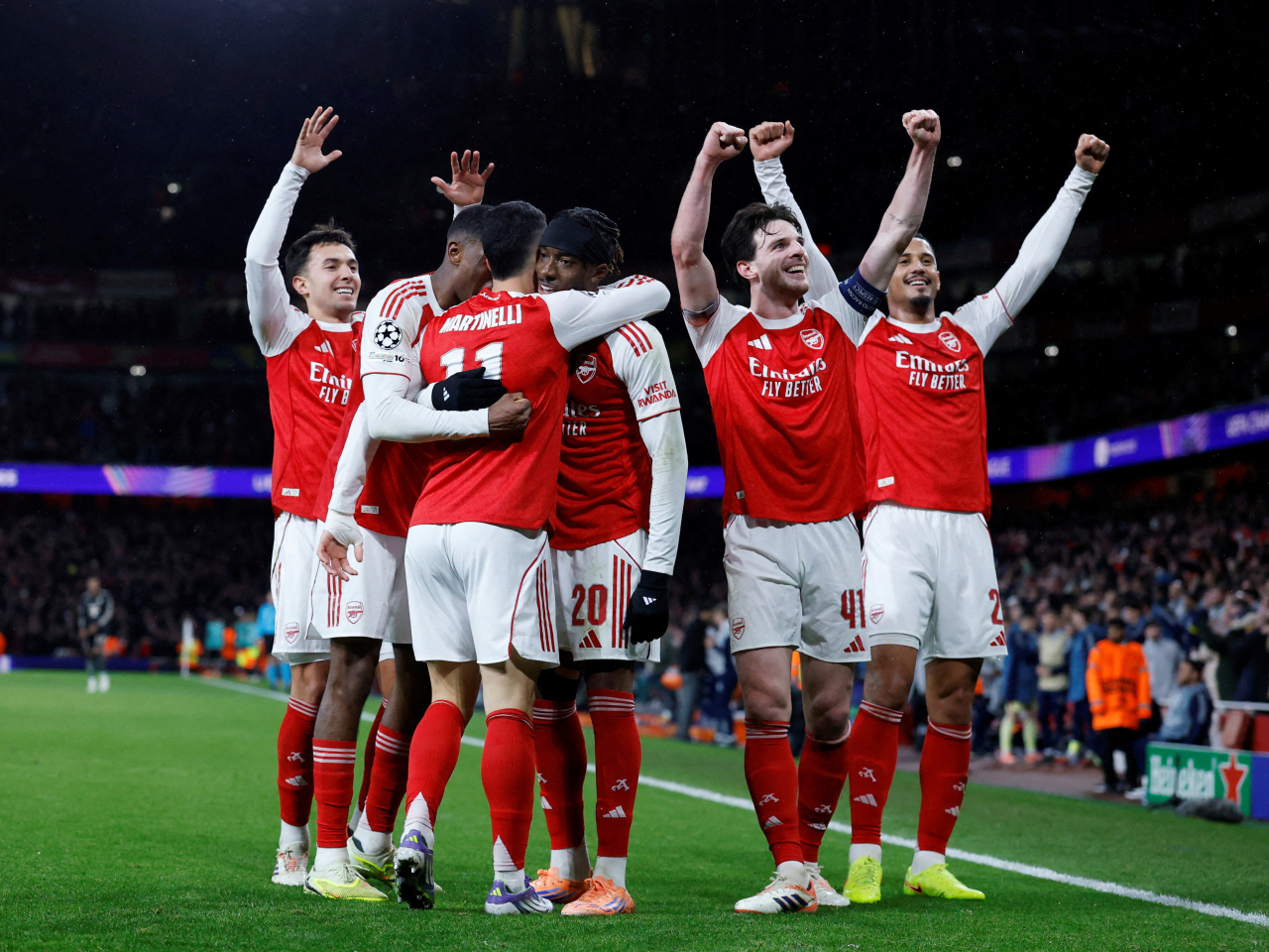 Arsenal's victory over Bayern Munich lifted them to the top of the table with five wins from five matches. Photo: Reuters