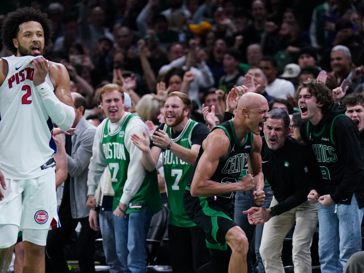 The Pistons travelled to Boston on the verge of setting a new franchise record of fourteen straight wins. Photo: Reuters