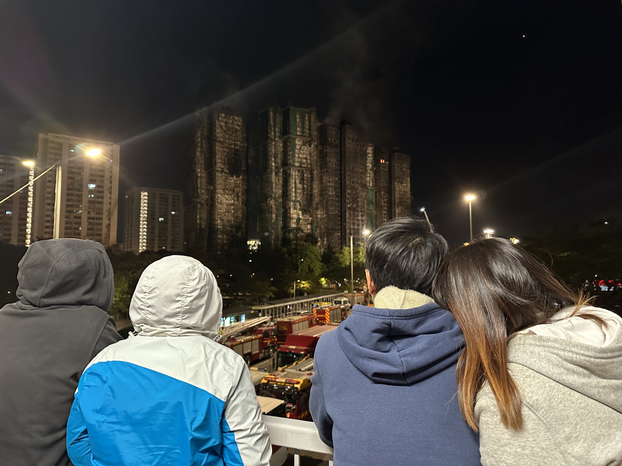 Firefighters expect to put out the blaze by dawn. Photo: RTHK