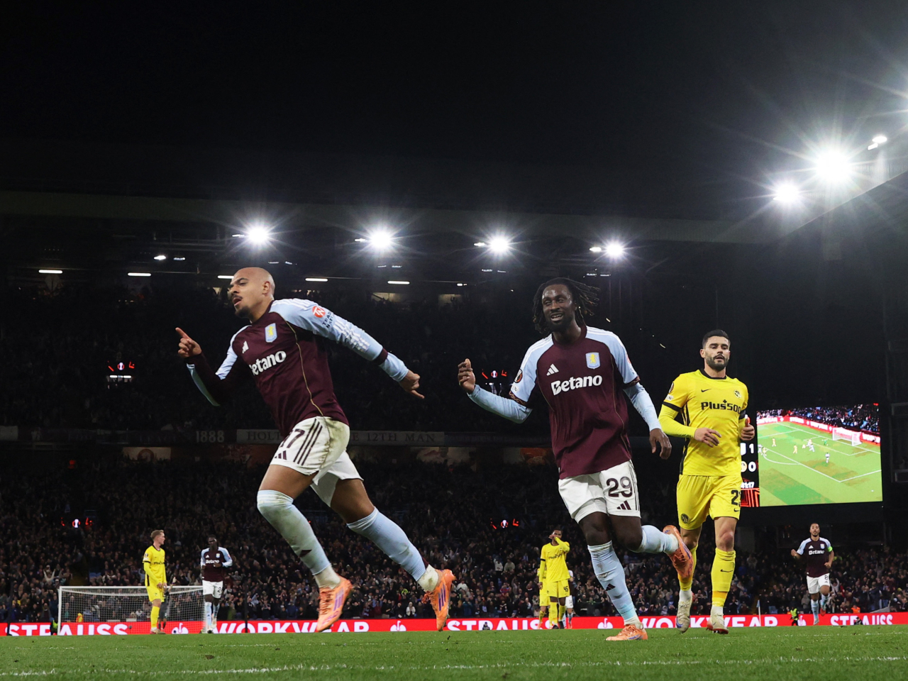 Aston Villa overcame their Swiss opponents to notch a fourth straight victory in all competitions. Photo: Reuters