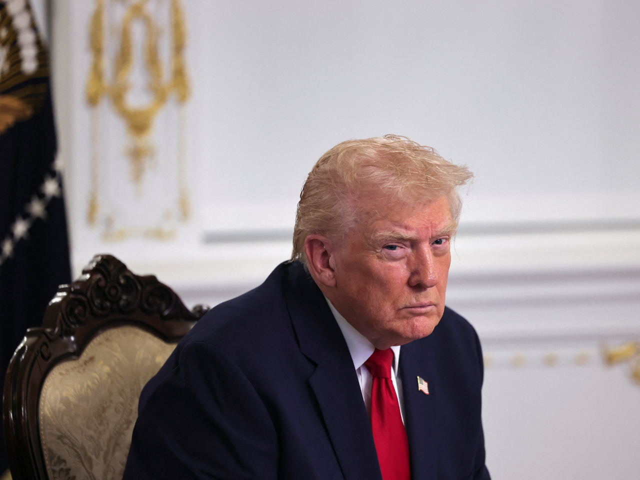 特朗普在社交平台發文說，美國的移民政策已經損害國家的進步。（路透社）