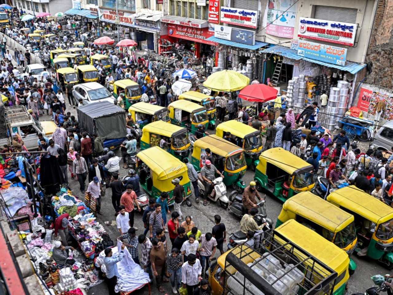 印度7-9月經濟按年增長8.2%，高於市場預期。（法新社資料圖片）