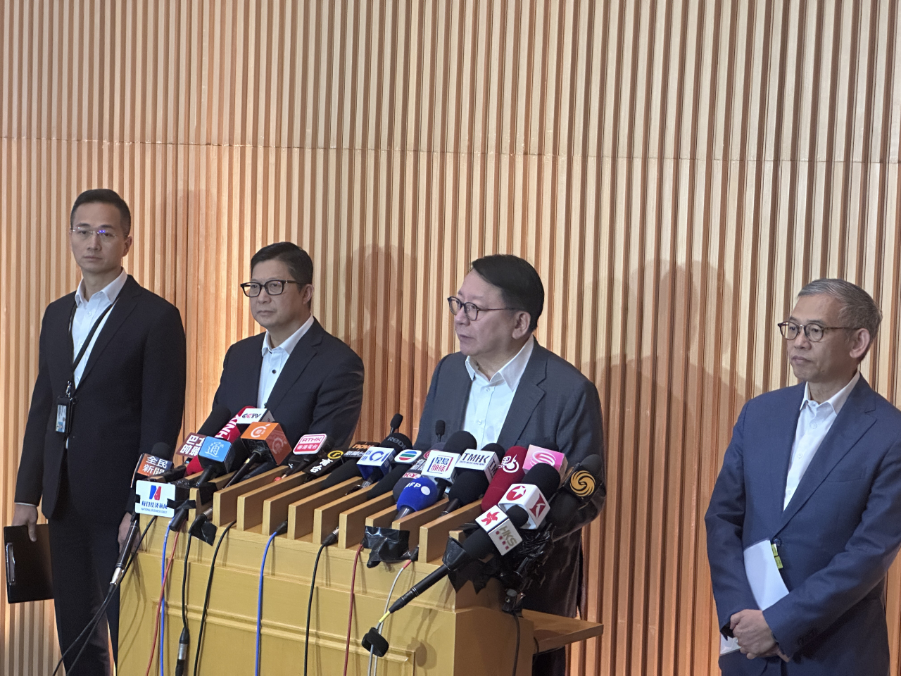 Officials say non-compliant mesh netting was used in places that were hard to reach while code-compliant netting was used in low places. Photo: RTHK