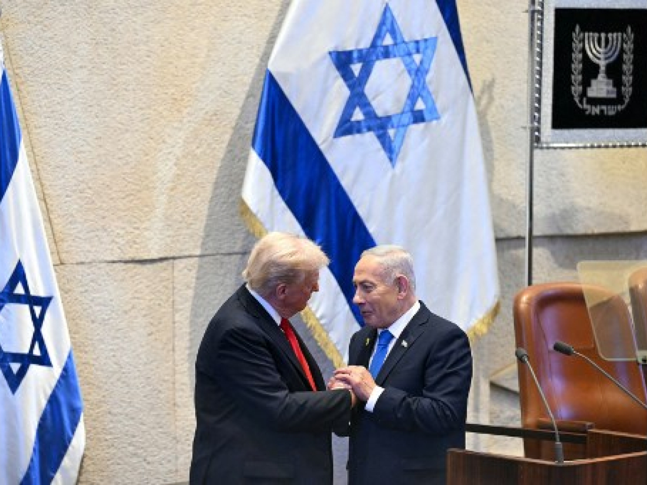 特朗普和內塔尼亞胡通電話，討論解除哈馬斯武裝及實現加沙地帶非軍事化重要性等。（法新社資料圖片）