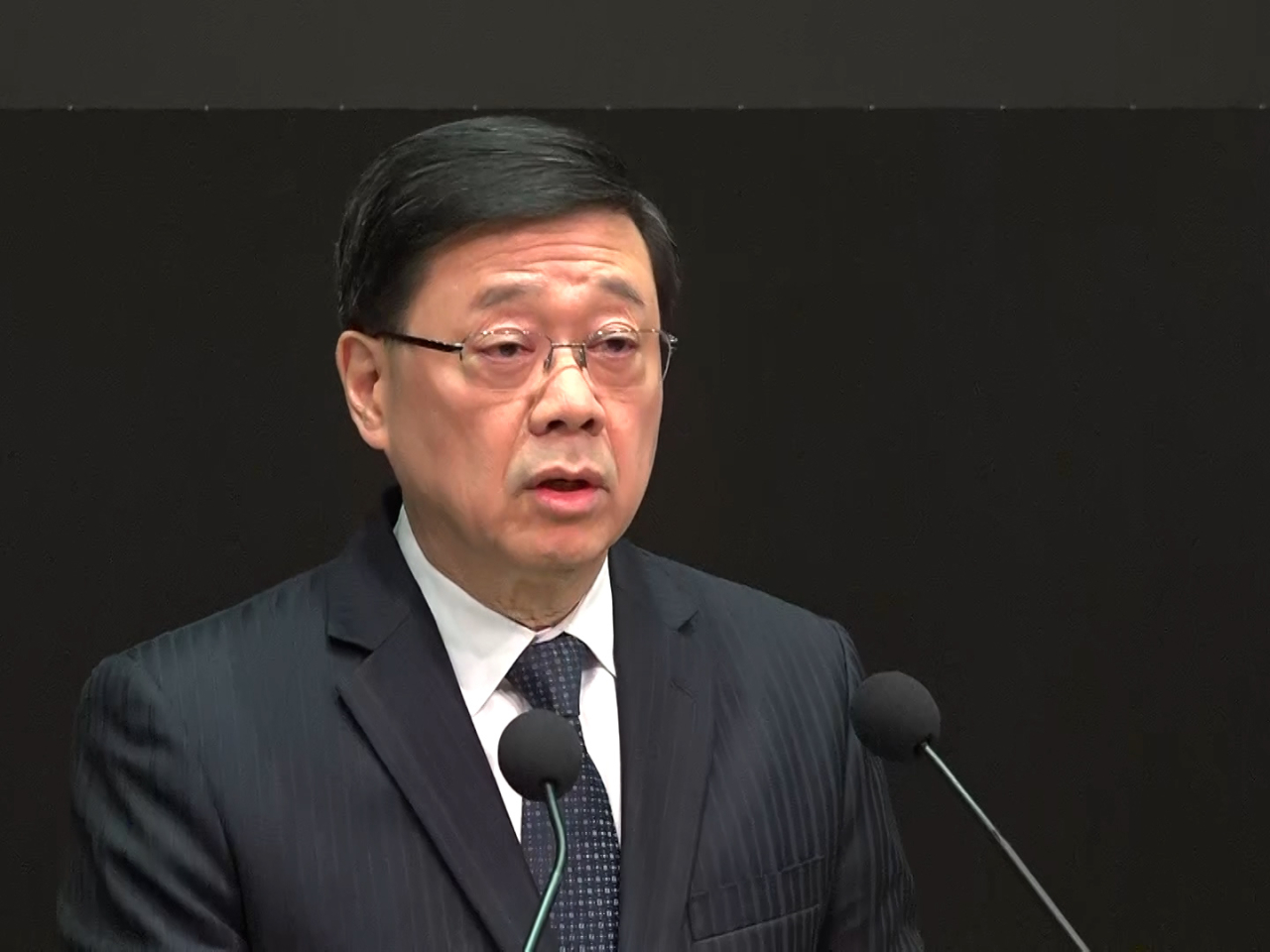 John Lee says that he will not tolerate any attempts to exploit the tragedy. Photo: RTHK