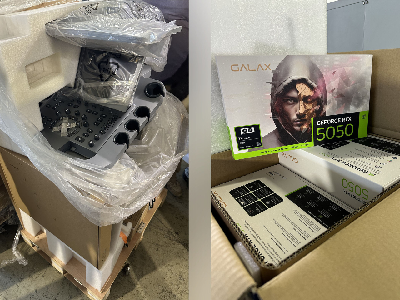 海關人員在貨櫃內檢獲大批懷疑走私貨物，包括液晶顯示面板、醫療設備、電子產品及汽車零件等。（政府新聞處）