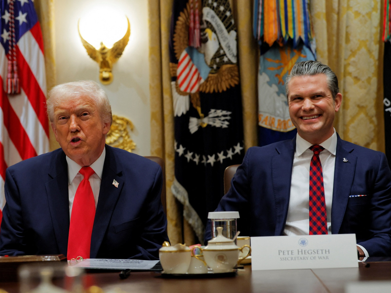 US Defence Secretary Pete Hegseth said he was at another meeting when Admiral Frank Bradley ordered a second strike on an alleged drug boat. Photo: Reuters