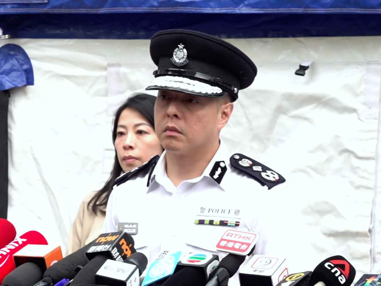 Police Commissioner Joe Chow said a one-year-old baby is among the 49 male and 91 female victims identified so far. Photo: RTHK