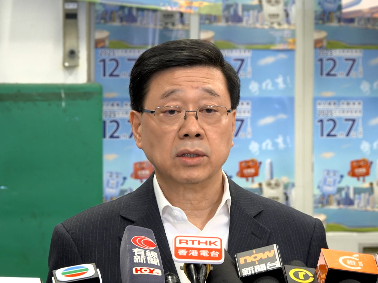 John Lee says the government will work with the next batch of lawmakers on supporting Tai Po fire victims. Photo: RTHK