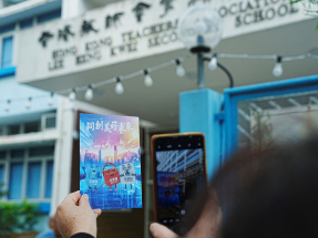 A voter took a picture to commemorate the occasion after casting a ballot in the Legco election. Photo: Reuters