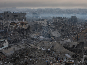 納伊姆說願意在推動巴勒斯坦建國的框架下，討論解除武裝問題。圖為加沙地帶。（路透社資料圖片）