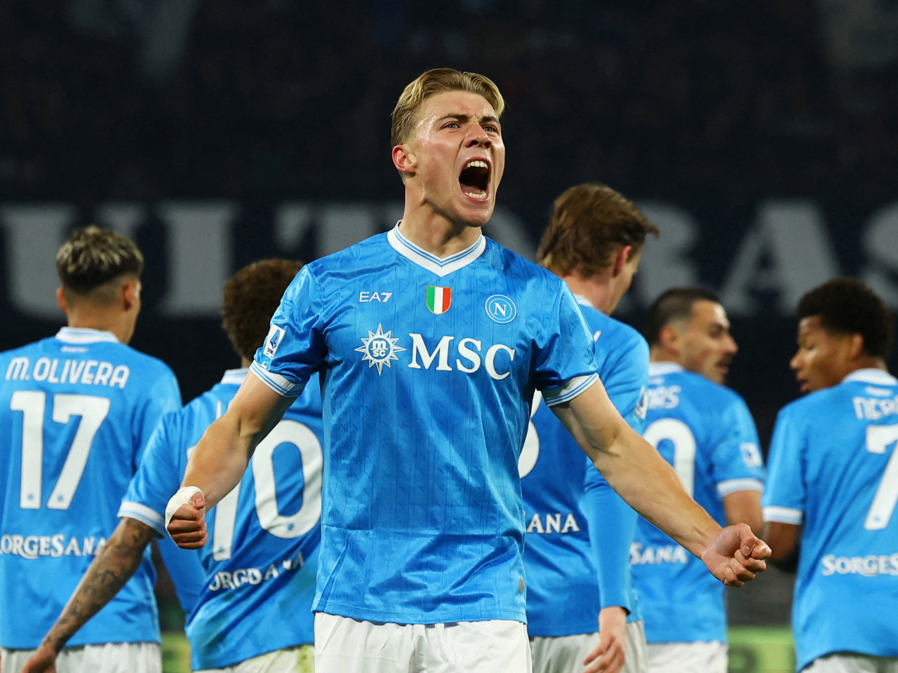 Hojlund's second-half goal ultimately proved to be the winner for Napoli against Juve. Photo: Reuters