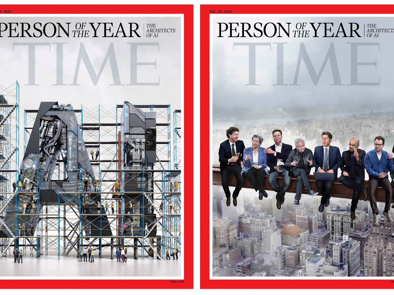 Time Magazine opted for human artists for its cover art instead of AI, despite awarding its Person of the Year to architects of artificial intelligence. Photo: Reuters