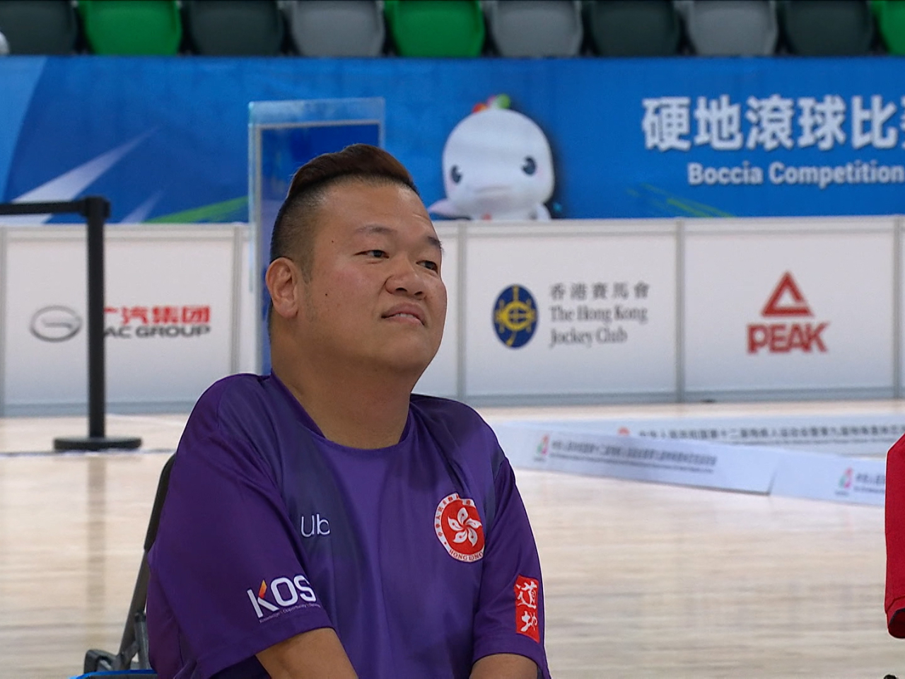 Leung Yuk-wing beat Guangdong's Guang Yuexiang in the men's individual BC4 gold medal match at Kai Tak Arena.