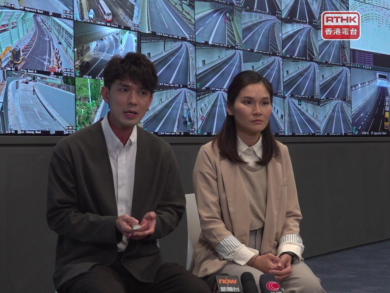 路政署說，隧道營運商正進行最後測試和維護工作。（陳感恩攝）