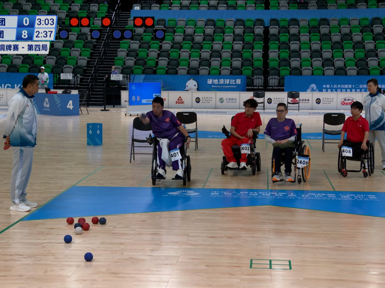 港隊在男子雙人BC4銅牌賽，以8:3擊敗廣東隊，奪得季軍。