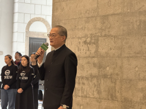 盧寵茂說，癌症是香港頭號殺手，在2023年有1.4萬人死於癌症。（陳曉筠攝）