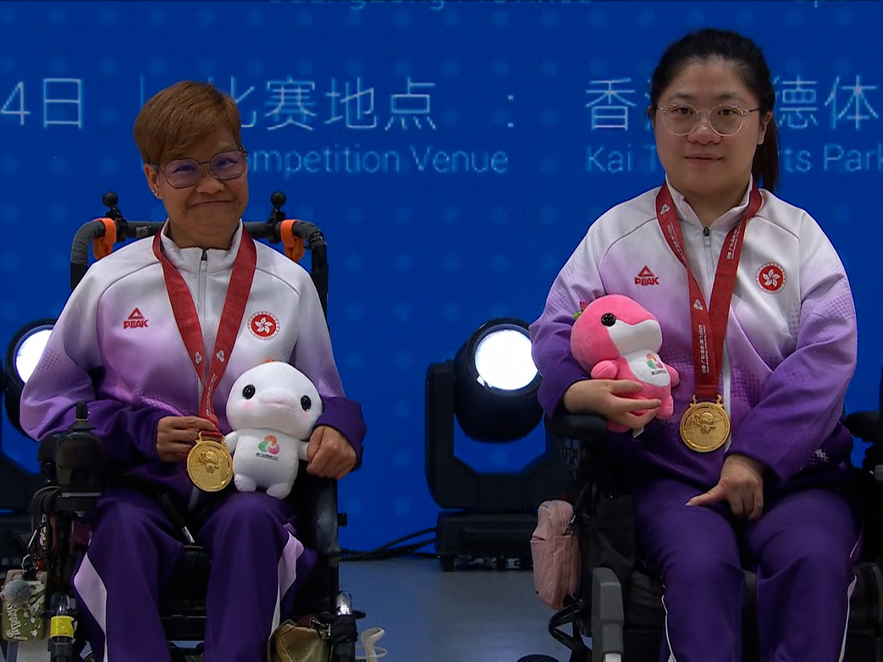 Vivian Lau, left, and Cheung Yuen powered to a decisive 7-1 victory against Guangdong in the women&rsquo;s doubles BC4.