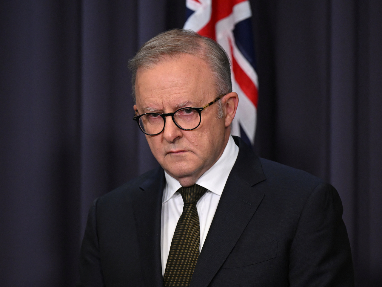 Australian Prime Minister Anthony Albanese attends a press conference following a shooting at Bondi Beach. Photo: Reuters
