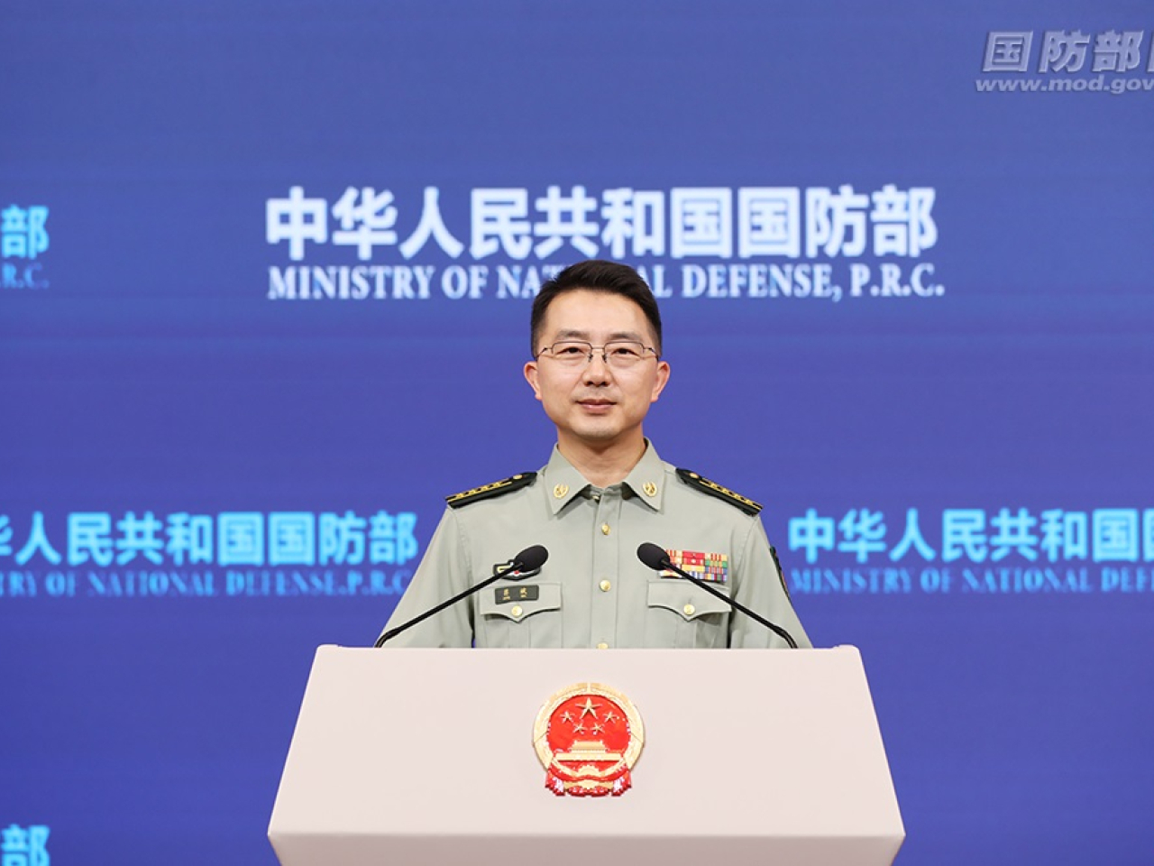 蔣斌表示，中國人民、中國軍隊絕不允許歷史悲劇重演，將同地區各國人民一道，堅決阻擊軍國主義幽靈復活。（國防部網頁）