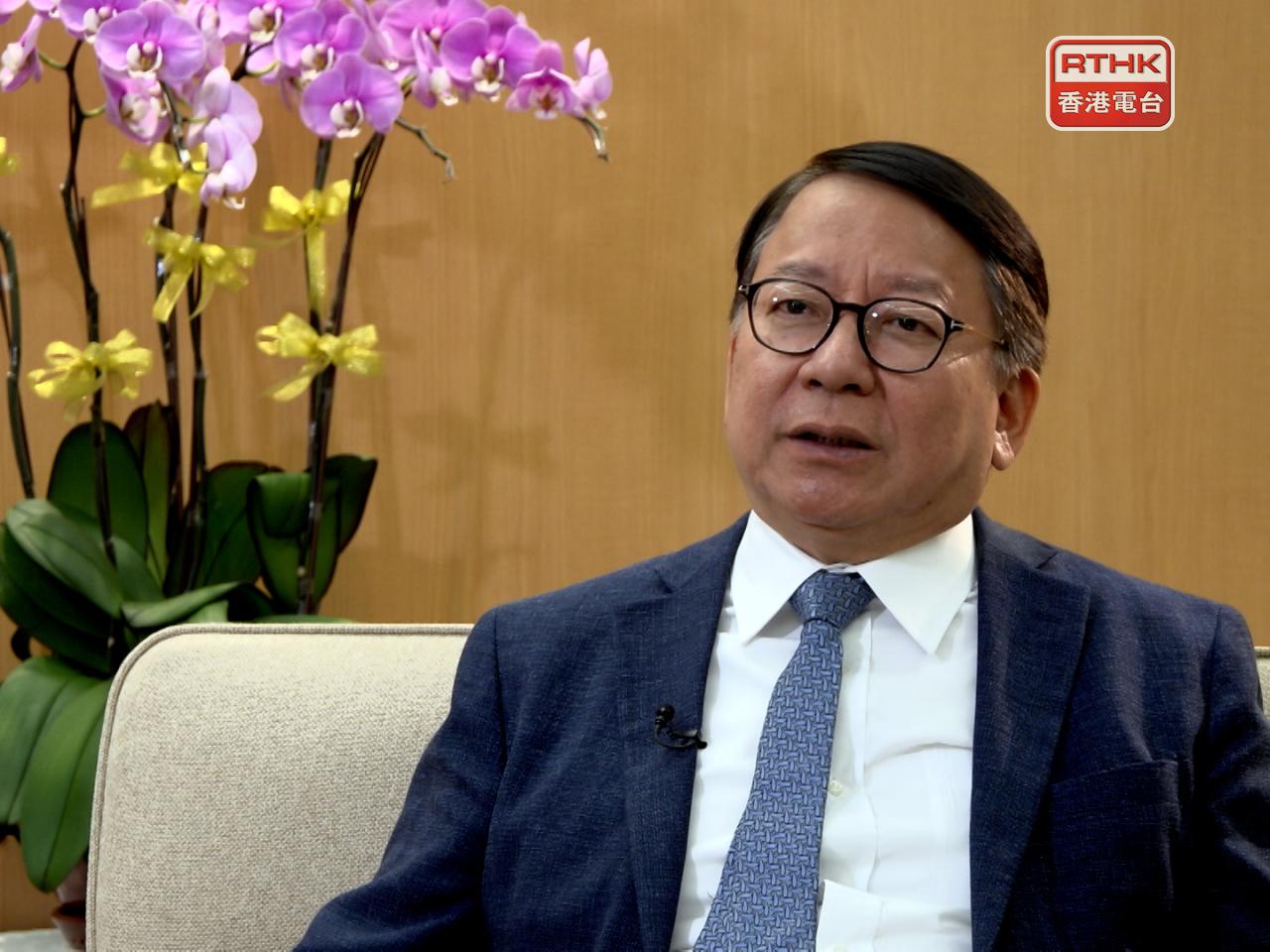 陳國基認為是彰顯多行不義必自斃、罪有應得無可恕的法理天道，亦是一次深刻的國家安全教育。（港台圖片）