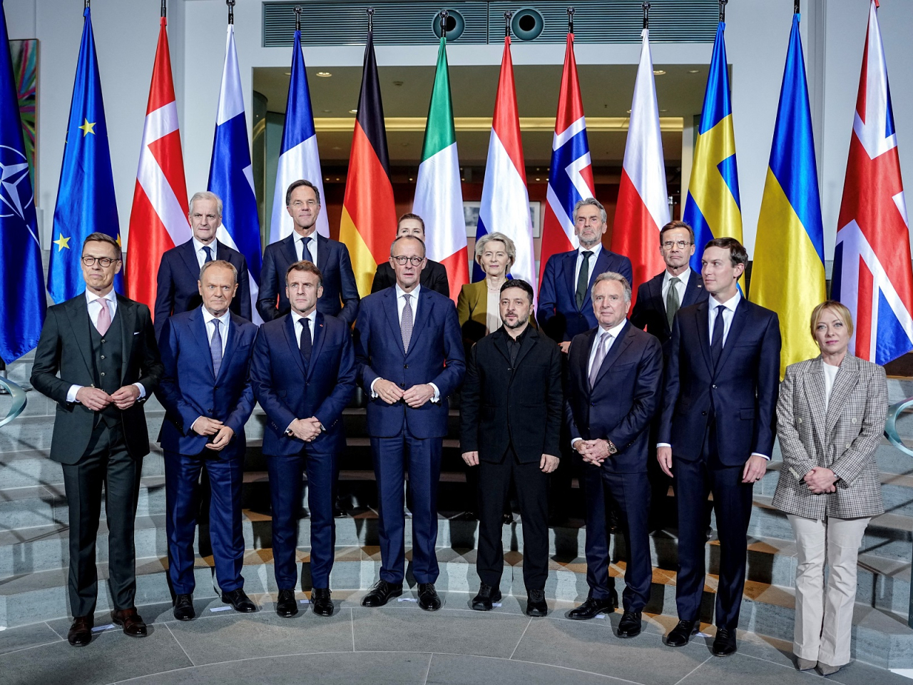 US envoys meeting with Volodymyr Zelensky and European leaders in Berlin reportedly offered Nato-style security guarantees for Kyiv, but is pressuring Ukraine to withdraw from the Donetsk region. Photo: Reuters
