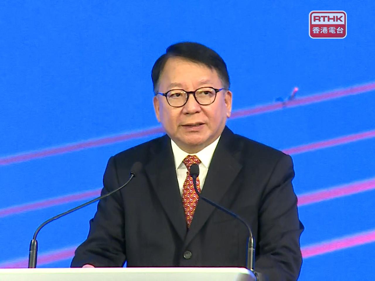 陳國基說，國家一直是香港發展的最堅強後盾和最大動力。（港台圖片）