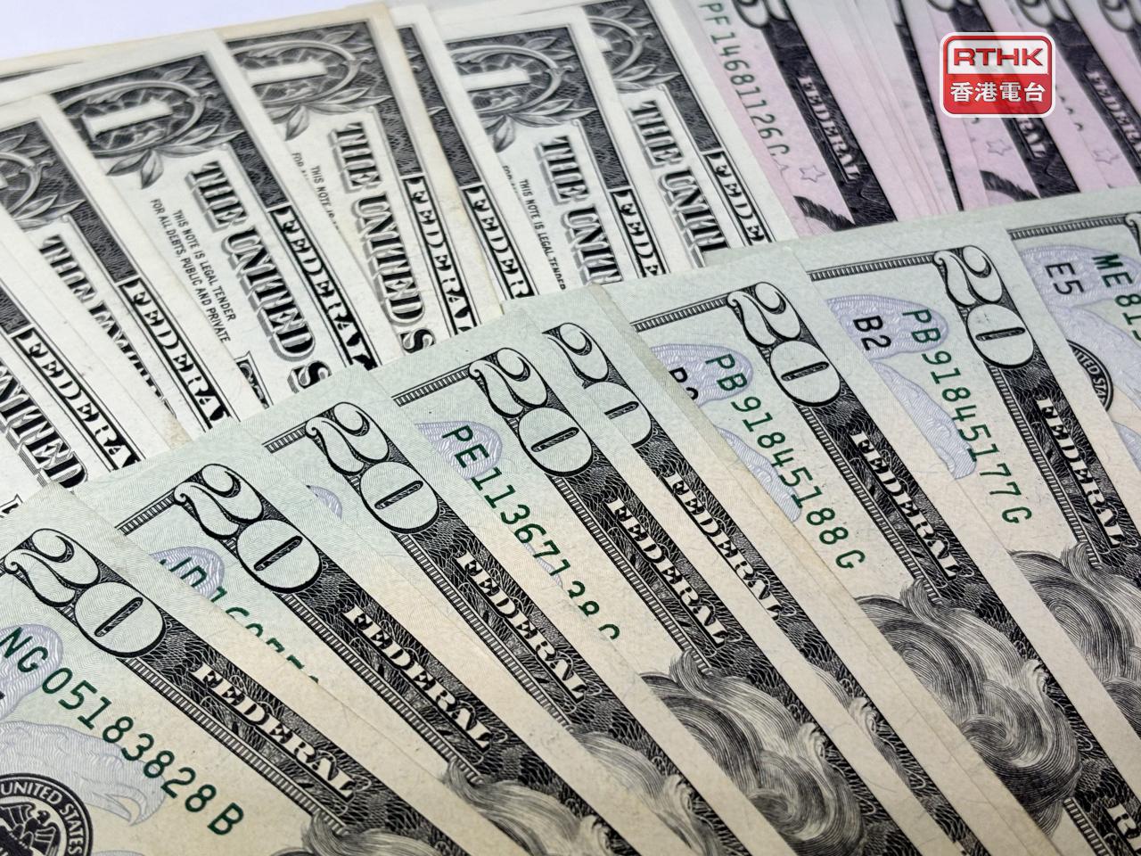 美元指數在紐約尾市報98.14，跌幅0.1%。（港台圖片）
