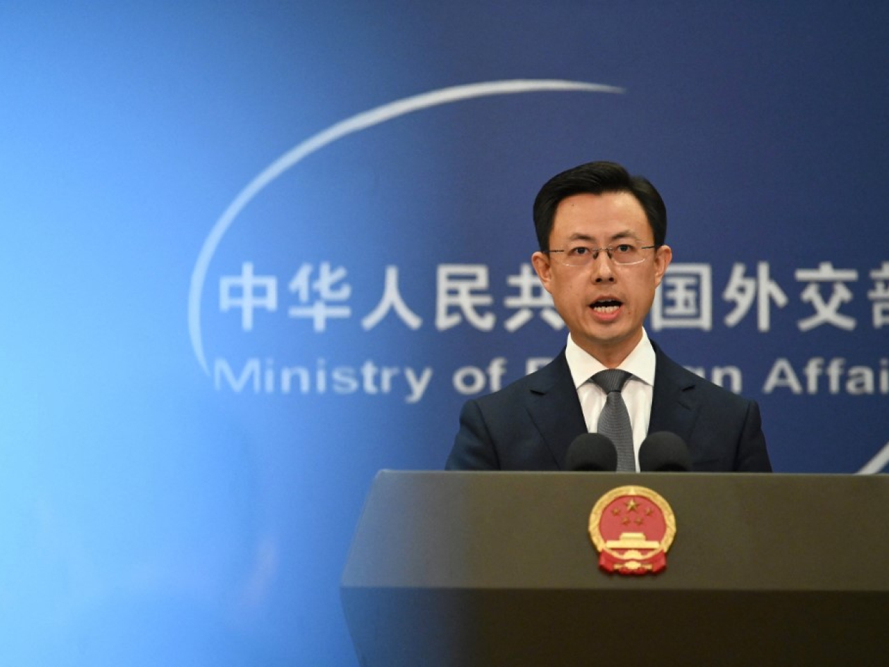 郭嘉昆說，日本右翼勢力是炮製偽敘事的慣犯。（法新社資料圖片）