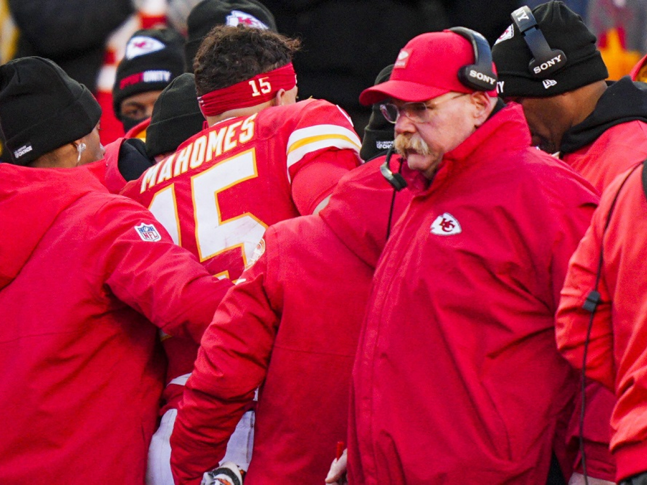 Kansas City Chiefs quarterback Patrick Mahomes is helped off the field during the fourth quarter against the Los Angeles Chargers. File photo: Reuters