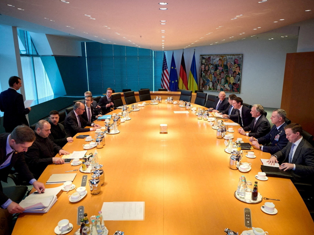 烏方代表團日前在德國柏林與美方代表團會談。（路透社資料圖片）