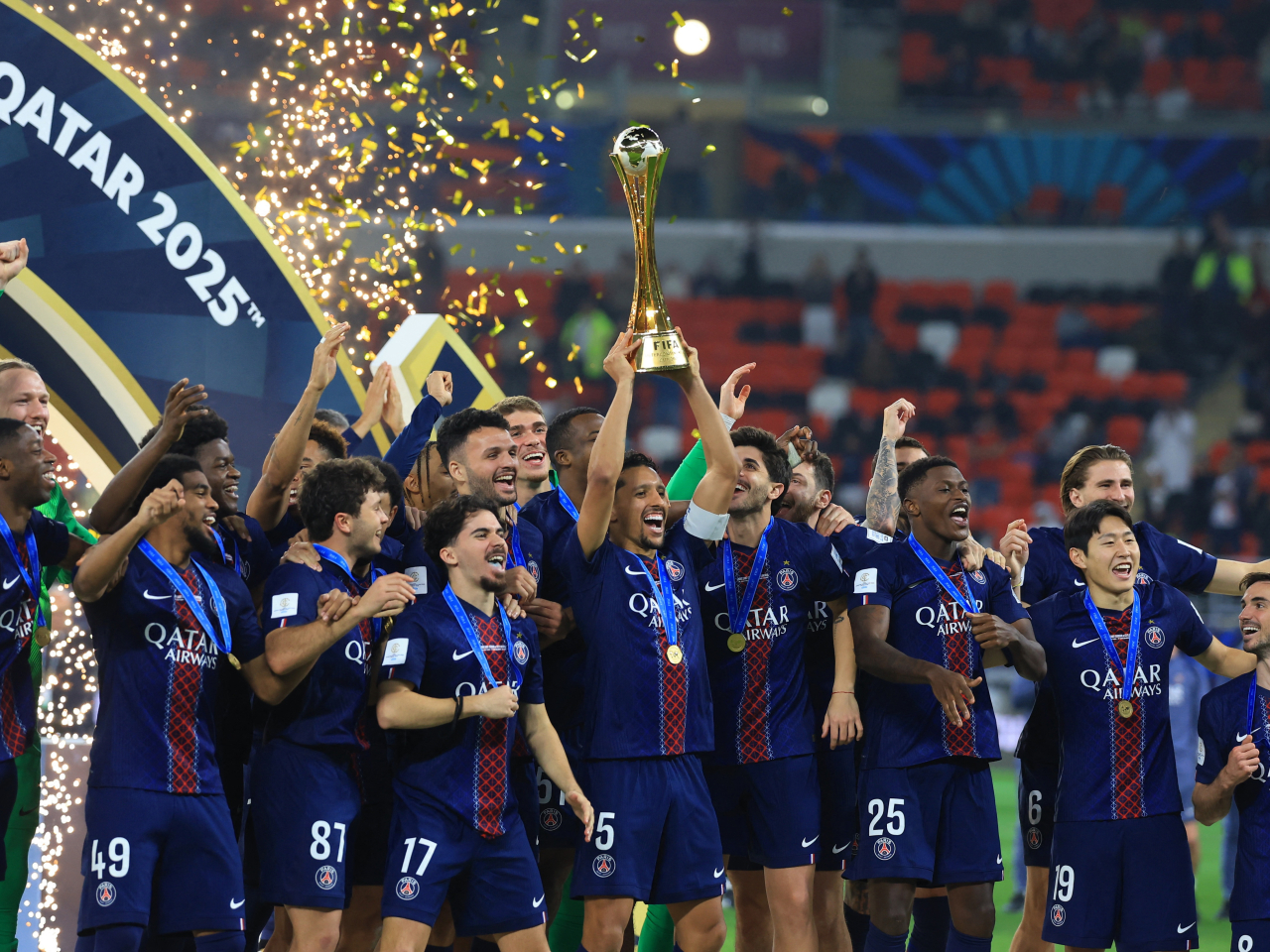 The triumph caps off a historic calendar year for the French giants. Photo: Reuters