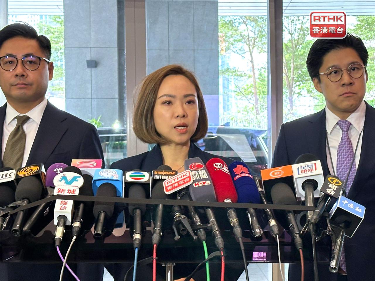 候任立法會議員在交流會後見記者。（仇志榮攝）