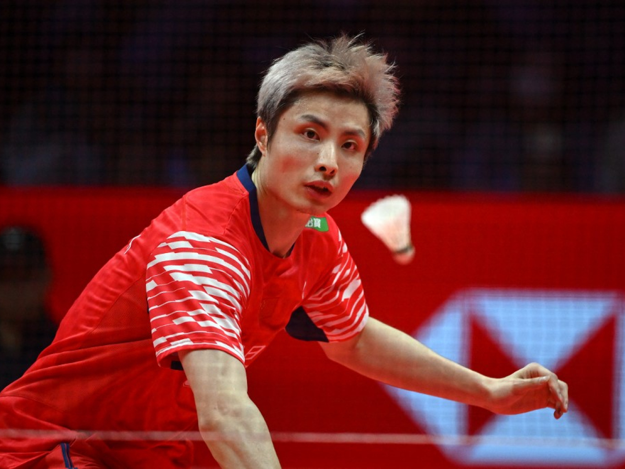 石宇奇直落兩局擊敗日本的奈良岡功大。（法新社）