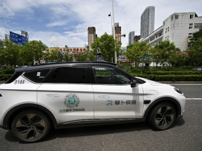 蘿蔔快跑與Uber正準備明年上半年在倫敦進行自動駕駛汽車測試。（法新社資料圖片）