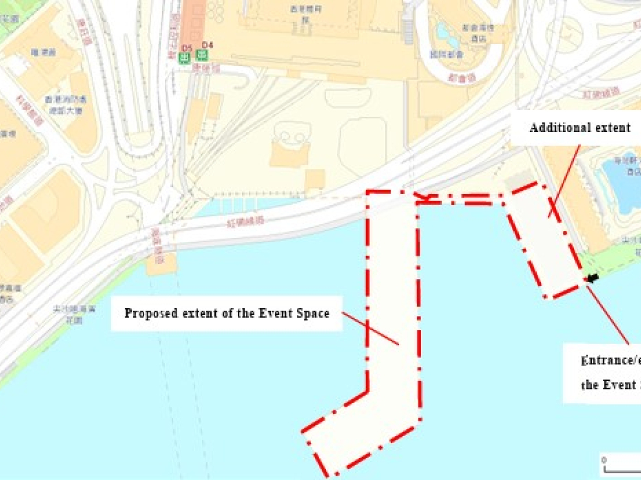 A small adjacent plot has been added to the harbourfront event site, expanding it to 1.8 hectares in size. Image courtesy of the Information Services Department