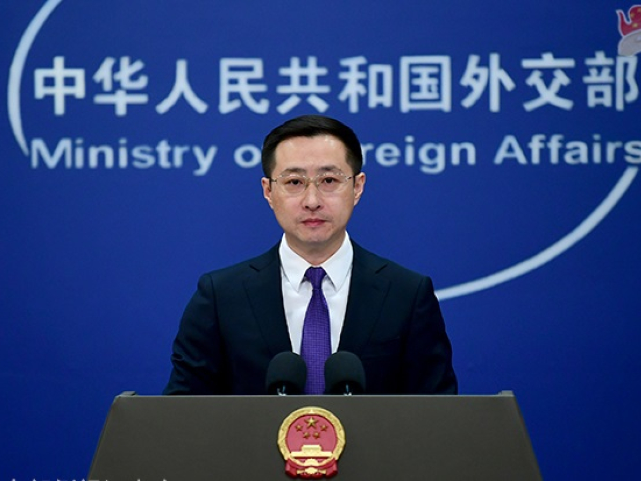 林劍說，中方堅決反對美方泛化國家安全概念，劃設歧視性清單，無理打壓中國企業。（外交部網頁圖片）