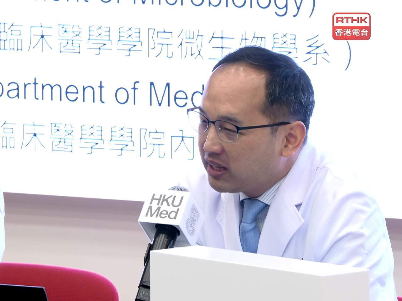 杜啟泓表示，通常抗體數字越高，代表感染機率越低。而抗體水平18%屬偏低，所以感染機率有機會上升。（廖漢榮攝）