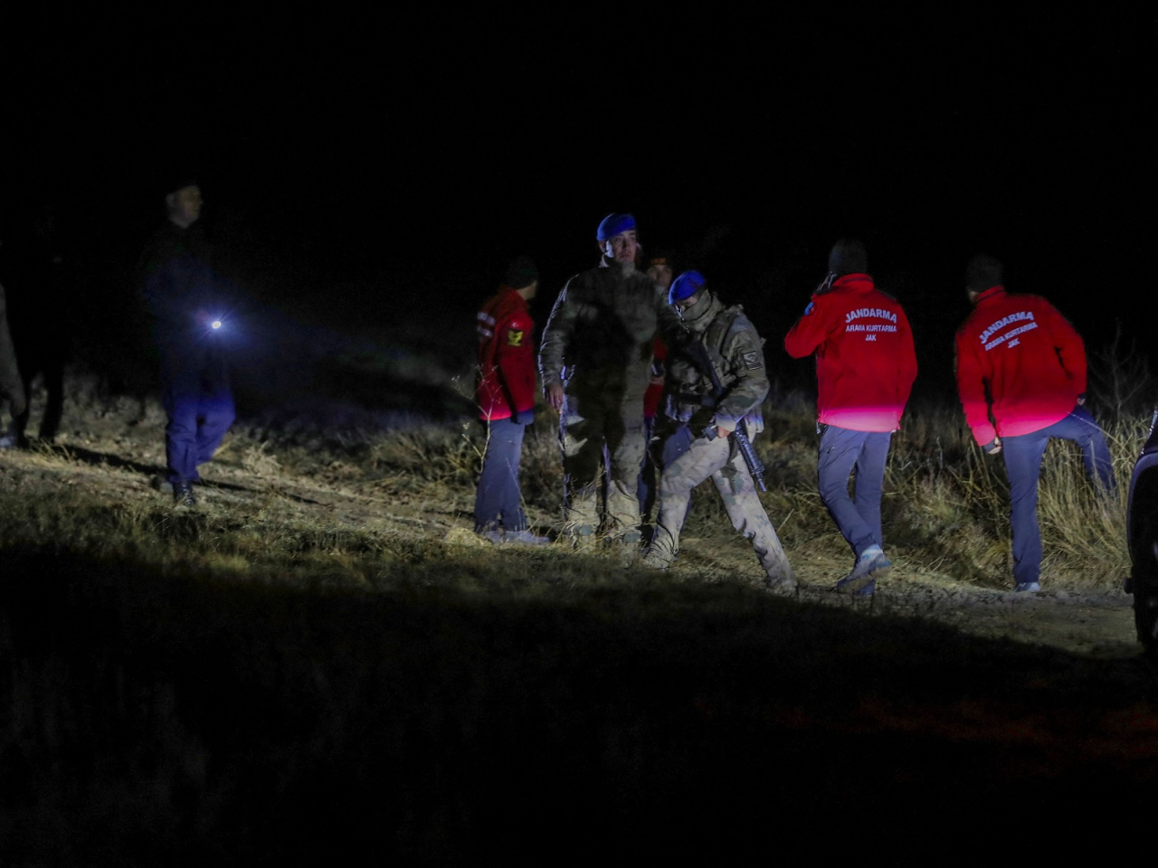 Turkish security forces search the crash site of a jet carrying the Libyan army's chief of staff and other high-ranking officials. Photo: Reuters