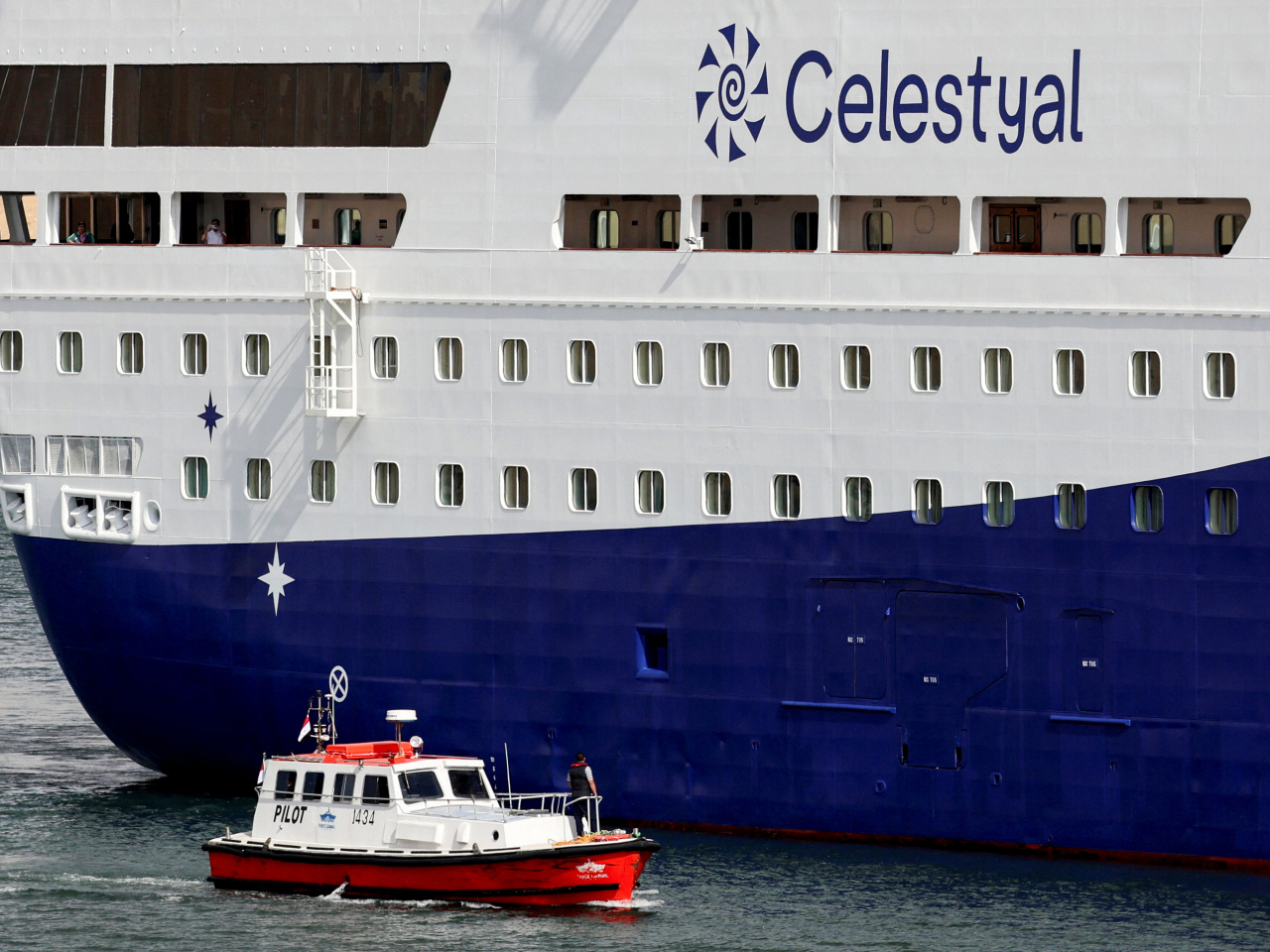 A cruise ship passes through the Suez Canal File photo: Reuters