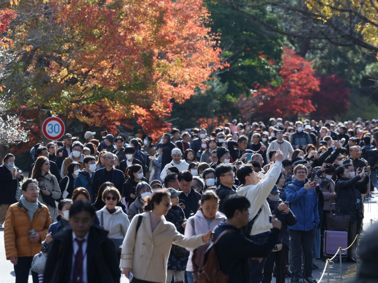 共同社報道，中方有關部門要求旅行社將赴日簽證申請數量削減至以往的六成。（法新社資料圖片）
