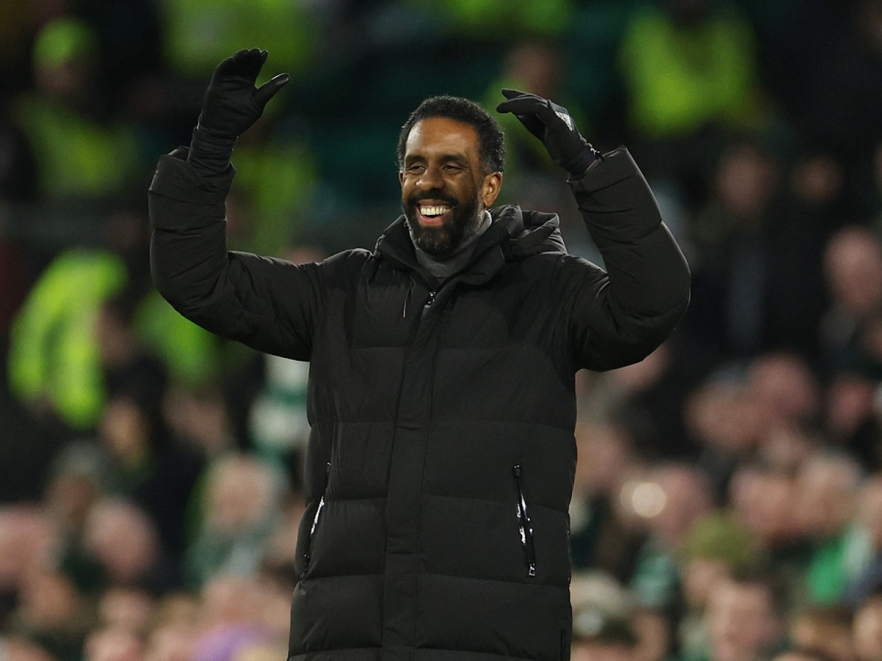 Celtic manager Wilfried Nancy celebrates their second win on the trot. Photo: Reuters