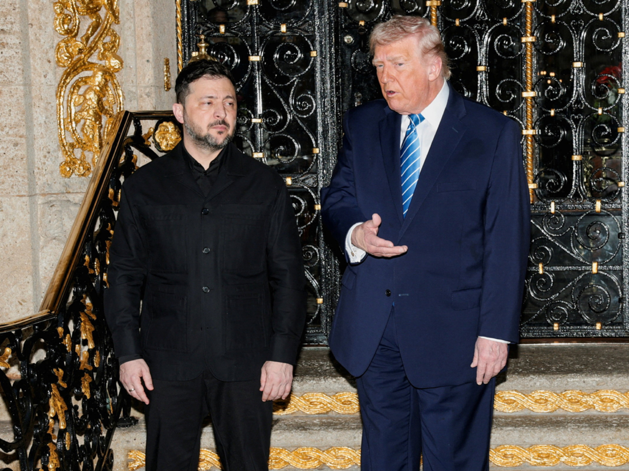 特朗普在海湖莊園迎接澤連斯基。（路透社）