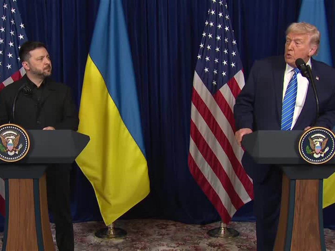 特朗普和澤連斯基在會談後見記者。（路透社）
